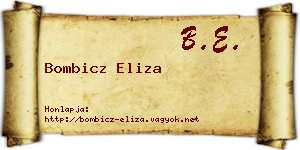 Bombicz Eliza névjegykártya